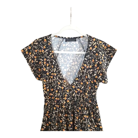 Urban Outfitters Julia Ditsy Floral Short Sleeve Tiered Mini Dress Women's XS - Picture 4 of 9